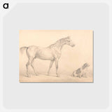 アートポストカード-Portraits of a Gray Horse and a Black and White Spaniel
 - イェール大学アートギャラリー Postcard.