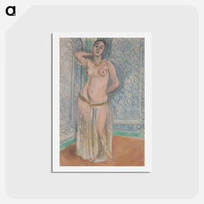 アートポストカード-Odalisque in blue or white slave - アンリ マティス Postcard.