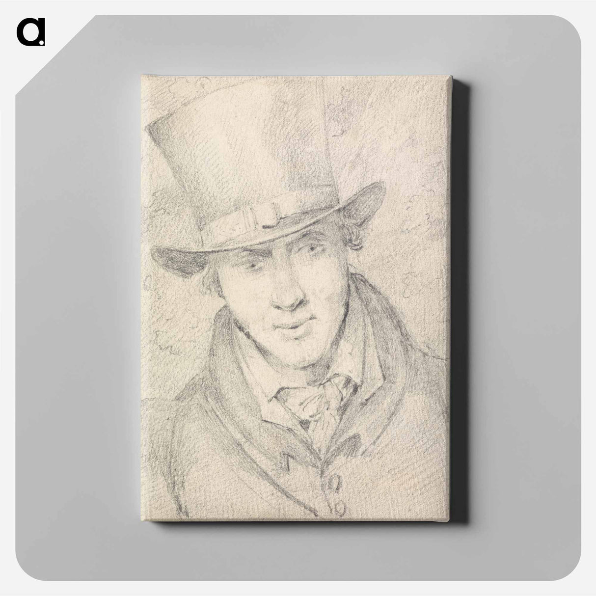 アートパネル-Self-Portrait, Full Face Looking Downwards to Right, Wearing a Top Hat
 - イェール大学アートギャラリー Canvas.