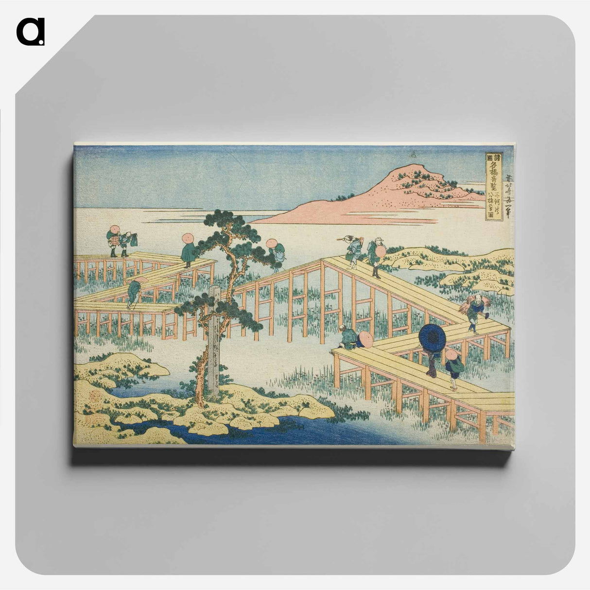 Hokusai's Hokusai An Ancient Picture of the Eight Part Bridge in Mikawa Province - 葛飾 北斎 Canvas.