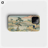 Hokusai's Hokusai An Ancient Picture of the Eight Part Bridge in Mikawa Province - 葛飾 北斎 Phone Case.