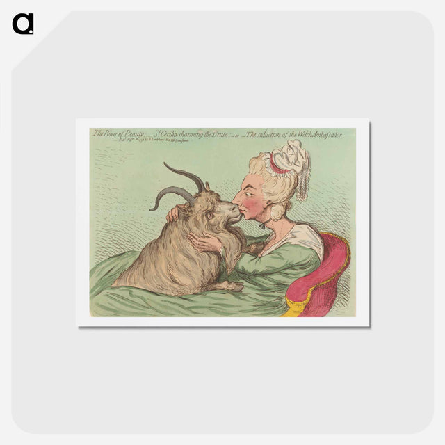 アートポストカード-The Power of Beauty; - St. Cecillia Charming the Brute; - or - The Seduction of the Welch-Ambassador
 - イェール大学アートギャラリー Postcard.