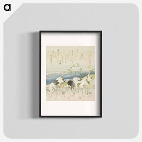 アートポスター-Hokusai's Herd Of Cranes - 葛飾 北斎 Poster.