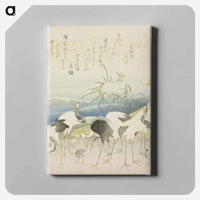 アートパネル-Hokusai's Herd Of Cranes - 葛飾 北斎 Canvas.