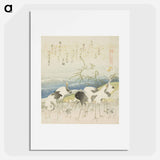 アートポスター-Hokusai's Herd Of Cranes - 葛飾 北斎 Poster.