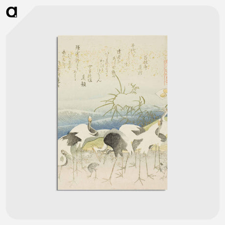 アートポストカード-Hokusai's Herd Of Cranes - 葛飾 北斎 Postcard.