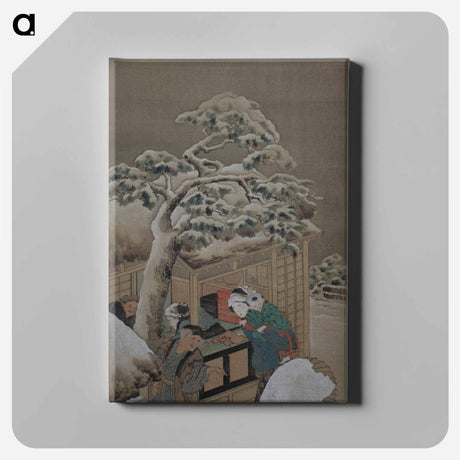 アートパネル-Shop in Winter - 葛飾 北斎 Canvas.