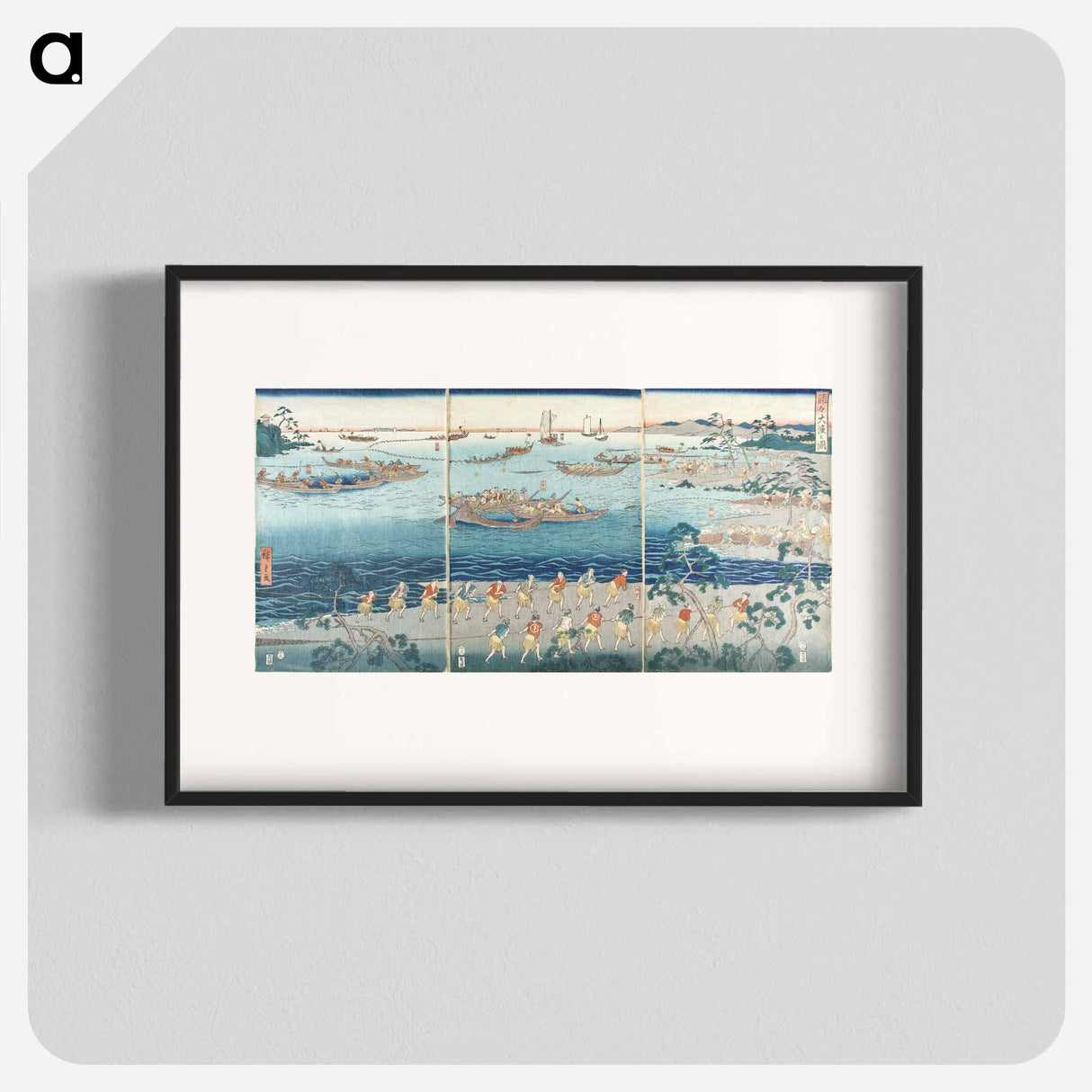 Great Scene of Fishing in the Bay
 - 歌川 広重 Poster.