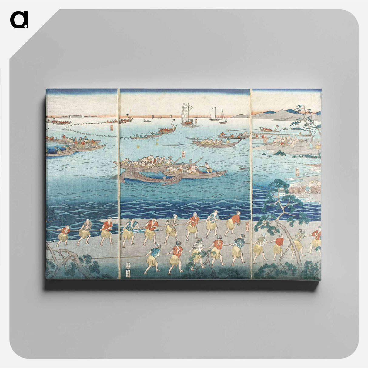 アートパネル-Great Scene of Fishing in the Bay
 - 歌川 広重 Canvas.