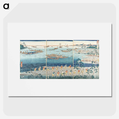 アートポスター-Great Scene of Fishing in the Bay
 - 歌川 広重 Poster.