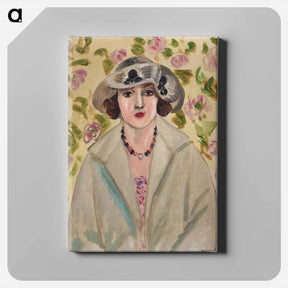 アートパネル-Jeune Fille Au Chapeau De Crin Blanc - アンリ マティス Canvas.