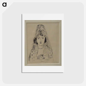 アートポストカード-Woman in a Mantilla - アンリ マティス Postcard.