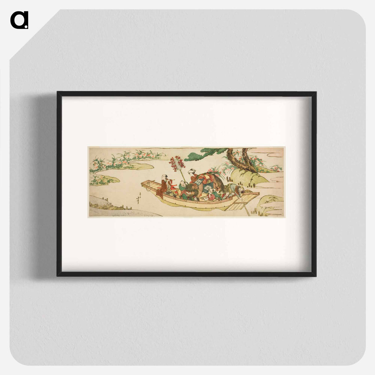 Ferry boat - Katsushika Hokusai Poster.