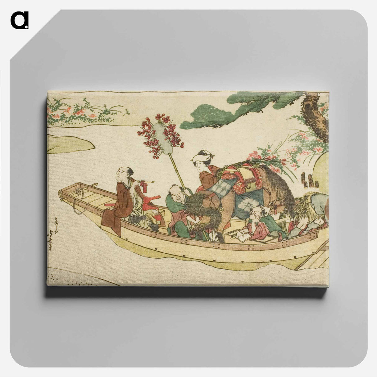 アートパネル-Ferry boat - 葛飾 北斎 Canvas.