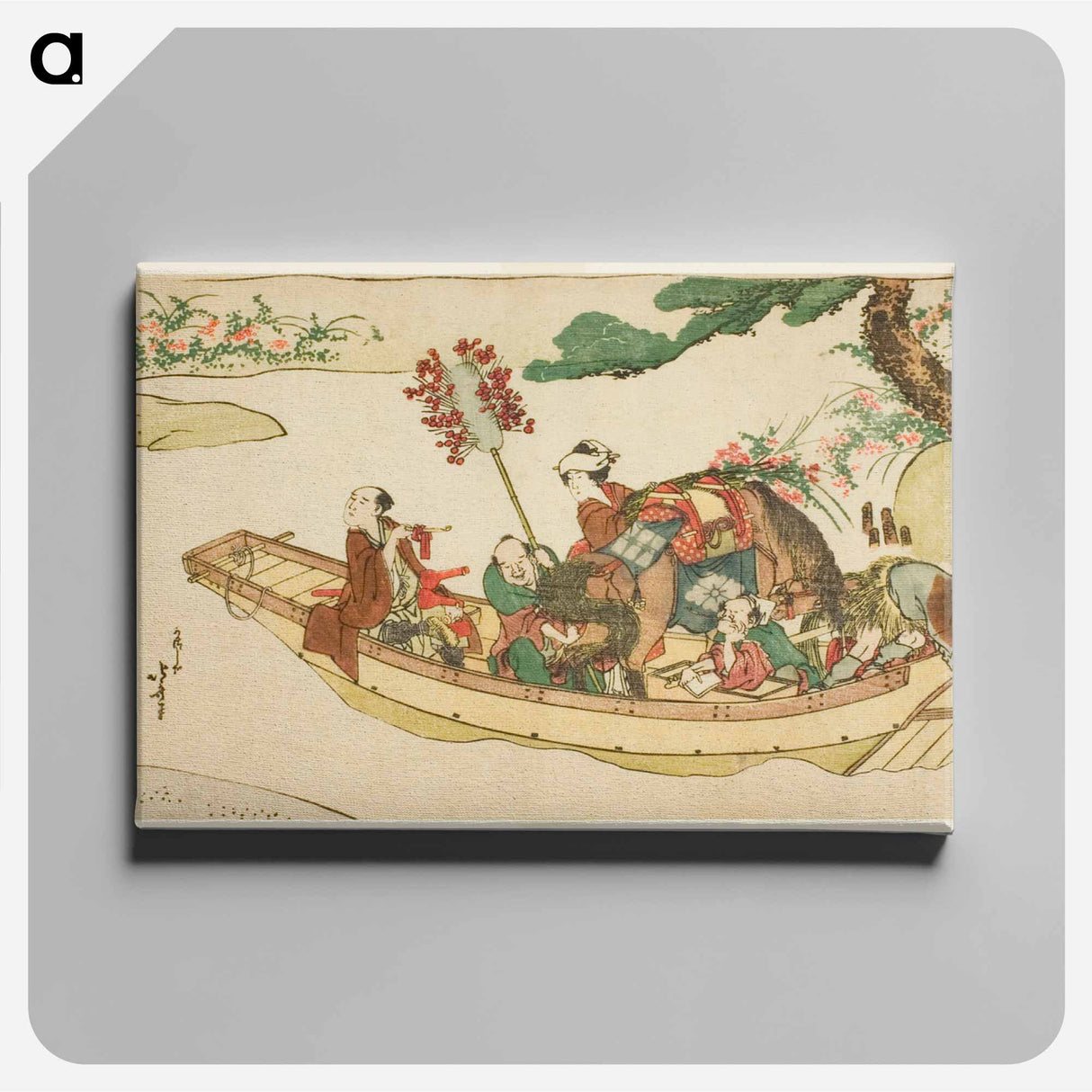 Ferry boat - Katsushika Hokusai Canvas.
