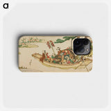 Ferry boat - Katsushika Hokusai Phone Case.