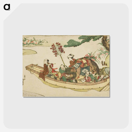 アートポストカード-Ferry boat - 葛飾 北斎 Postcard.