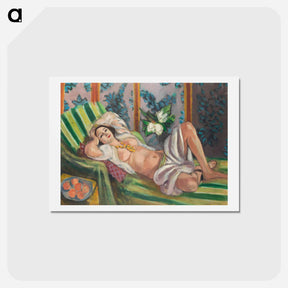 アートポストカード-Odalisque Couchée aux Magnolias - アンリ マティス Postcard.