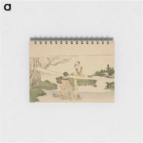 アートメモ帳-Two women stretching cloth - 葛飾 北斎 Memo.
