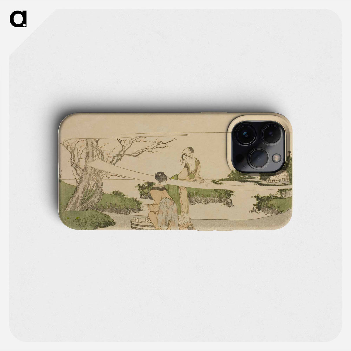 Two women stretching cloth - 葛飾 北斎 Phone Case.