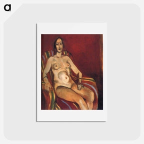 アートポストカード-Nude in Front of a Red Background - アンリ マティス Postcard.