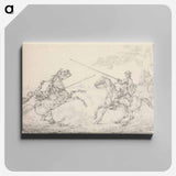 アートパネル-Knight Falling From His Horse at a Squire's Tilt
 - イェール大学アートギャラリー Canvas.