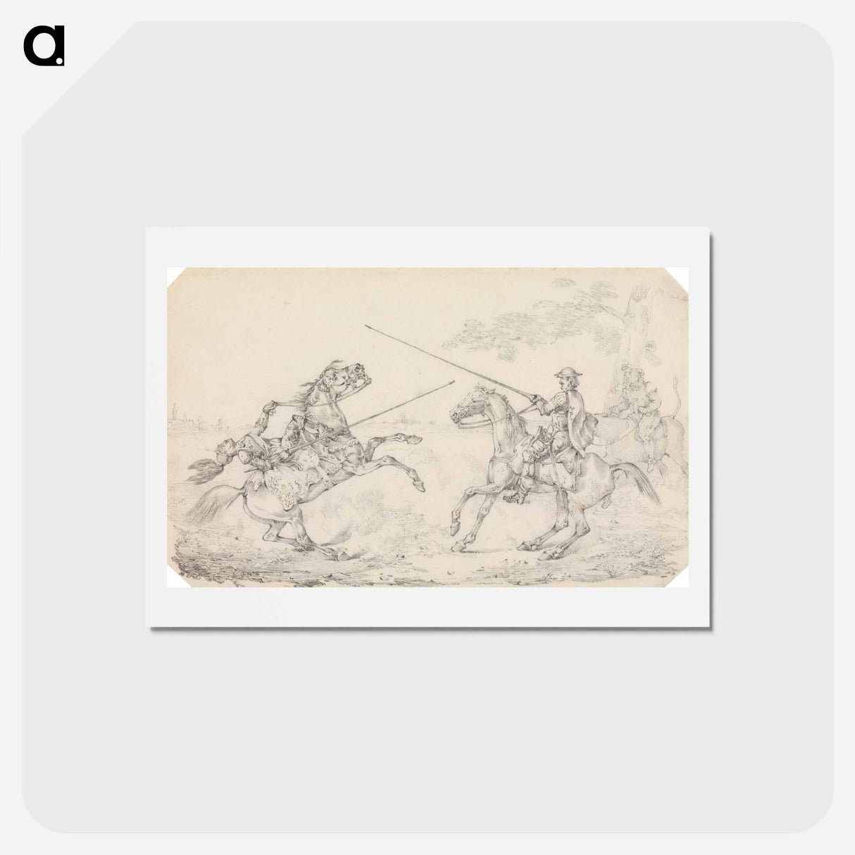 アートポストカード-Knight Falling From His Horse at a Squire's Tilt
 - イェール大学アートギャラリー Postcard.