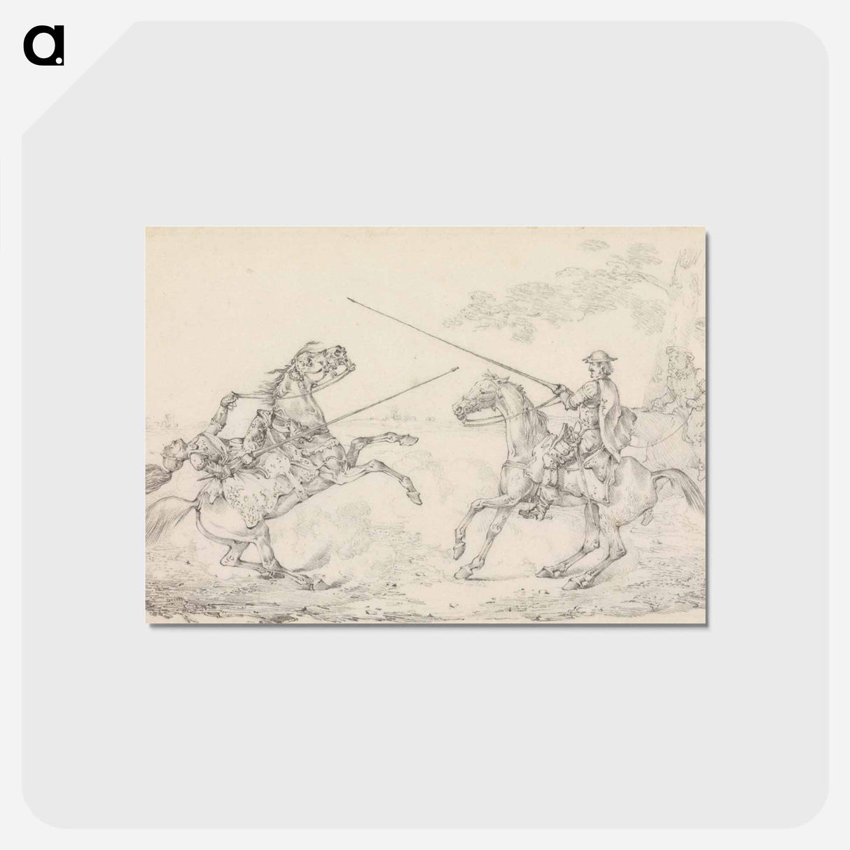 アートポストカード-Knight Falling From His Horse at a Squire's Tilt
 - イェール大学アートギャラリー Postcard.