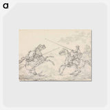 アートポストカード-Knight Falling From His Horse at a Squire's Tilt
 - イェール大学アートギャラリー Postcard.