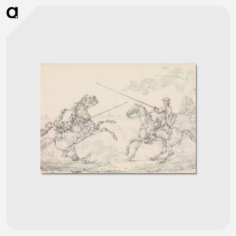 アートポストカード-Knight Falling From His Horse at a Squire's Tilt
 - イェール大学アートギャラリー Postcard.