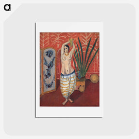 アートポストカード-Odalisque with a Green Plant and Screen - アンリ マティス Postcard.