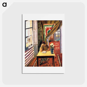 アートポストカード-Reader Leaning Her Elbow on the Table - アンリ マティス Postcard.