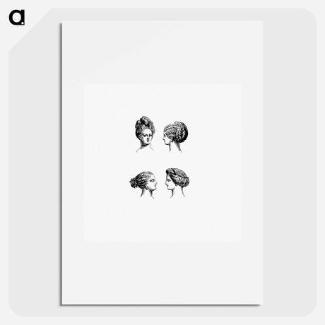 アートポスター-Vintage Feminine Hairstyles From Greek Pictures
 - 大英図書館 Poster.