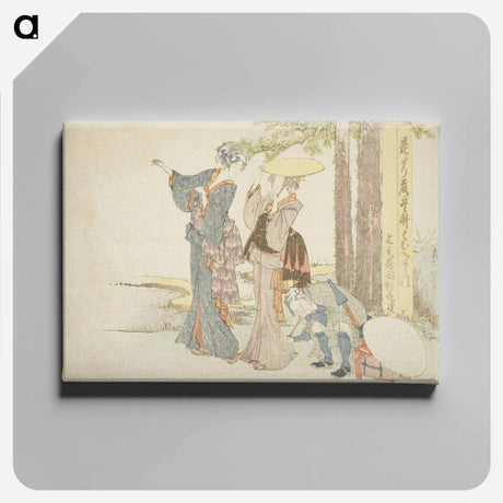 アートパネル-Travelers stopping at a mile post - 葛飾 北斎 Canvas.
