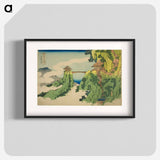 アートポスター-The Hanging-Cloud Bridge at Mount Gyodo near Ashikaga - 葛飾 北斎 Poster.