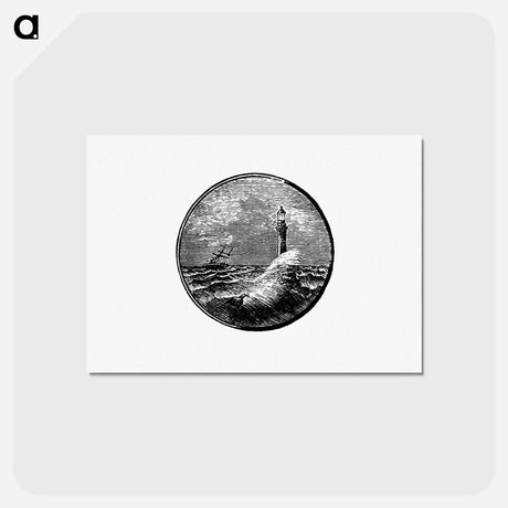 アートポストカード-Lighthouse in Stormy Seas
 - 大英図書館 Postcard.