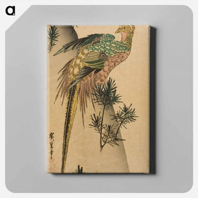 アートパネル-Pheasant amid Pine Shoots
 - 歌川 広重 Canvas.