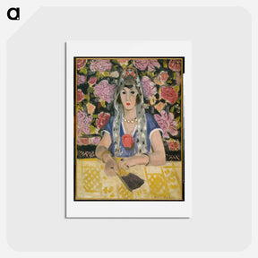 アートポストカード-Spanish Woman Harmony in Blue - アンリ マティス Postcard.