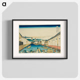Nihonbashi Bridge in Edo - Katsushika Hokusai Poster.