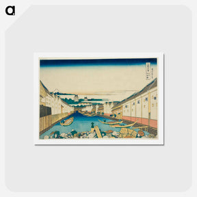 アートポストカード-Nihonbashi Bridge in Edo - 葛飾 北斎 Postcard.