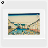Nihonbashi Bridge in Edo - Katsushika Hokusai Poster.