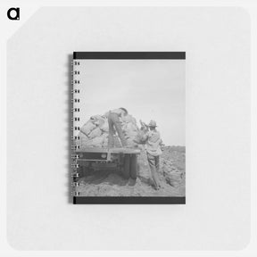 アートメモ帳-Loading a potato truck as it goes down the rows, Near Shafter, California - ドロテア ラング Memo.