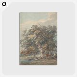 アートポストカード-Four Horses Standing in a Group in the Shade of Large Trees by Water
 - イェール大学アートギャラリー Postcard.