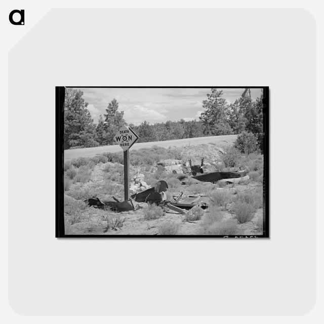 アートポストカード-Highway Accident Marker, Bernalillo County, New Mexico
 - ラッセル リー Postcard.