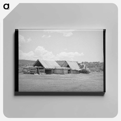 アートパネル-Hay Barns of a Spanish-American Farm, Llano, New Mexico
 - ラッセル リー Canvas.