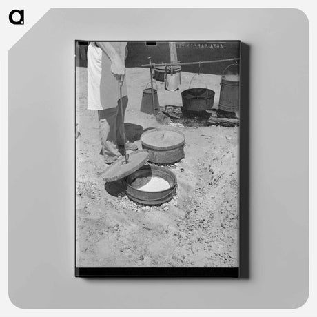アートパネル-Cook of SMS Ranch Making Bread
 - ラッセル リー Canvas.
