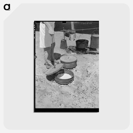 アートポストカード-Cook of SMS Ranch Making Bread
 - ラッセル リー Postcard.