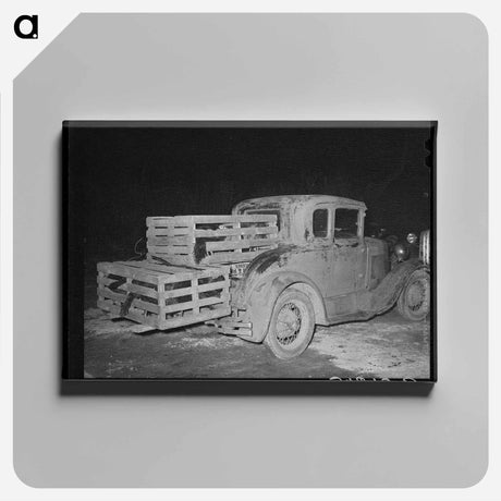 アートパネル-Automobile with Turkeys at Cooperative Poultry Warehouse
 - ラッセル リー Canvas.