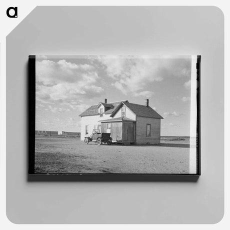 アートパネル-Farmhouse and Old Car, Williams County, North Dakota
 - ラッセル リー Canvas.