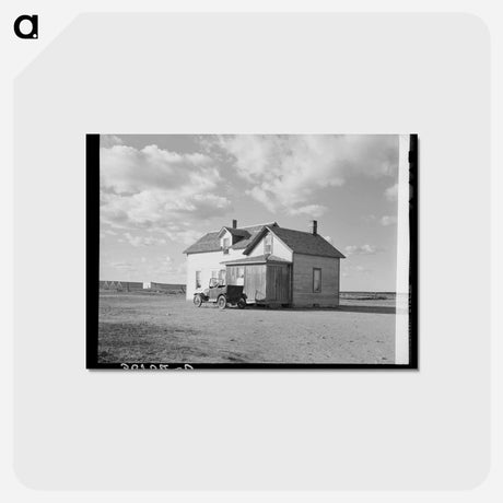 アートポストカード-Farmhouse and Old Car, Williams County, North Dakota
 - ラッセル リー Postcard.